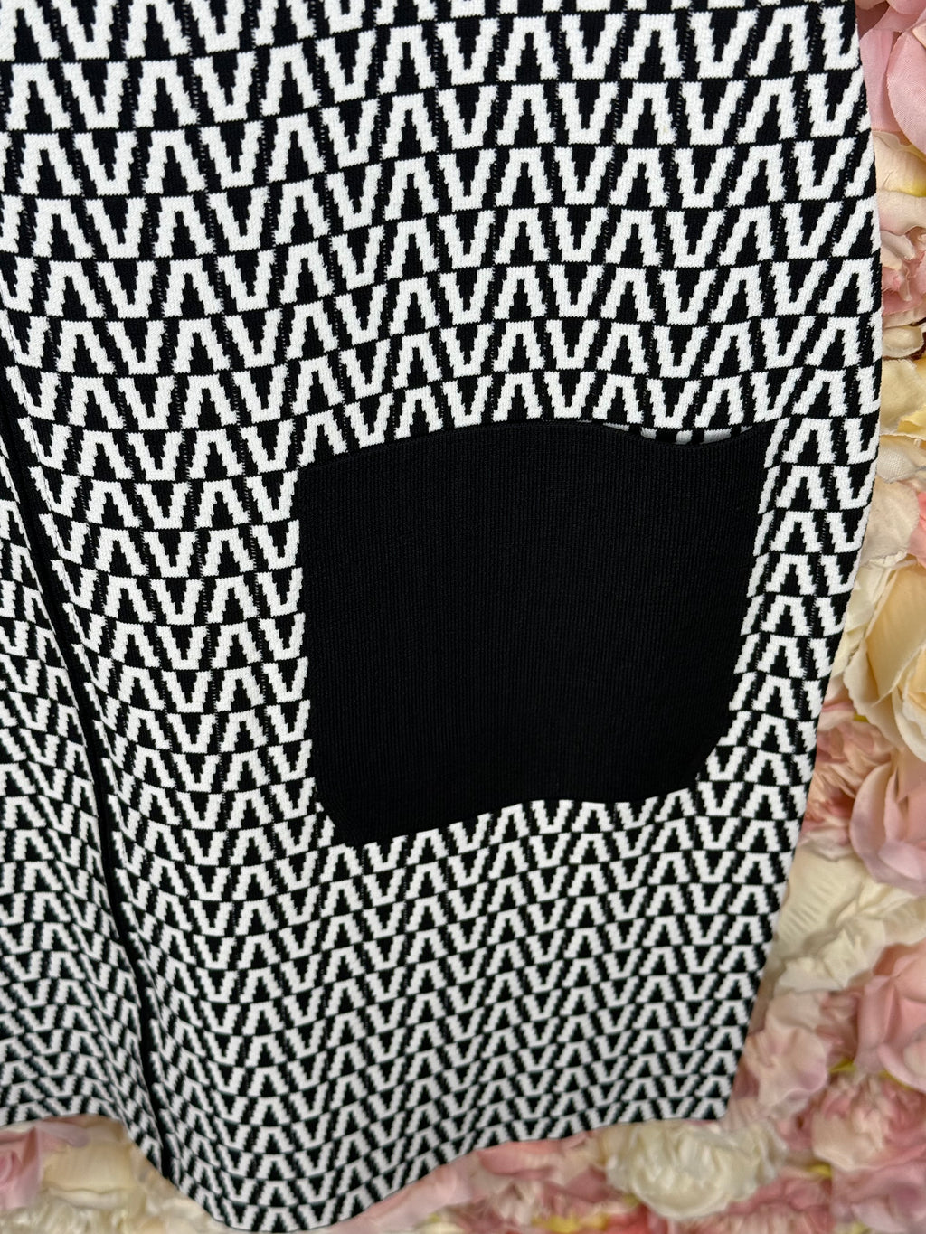 Valentino Stretch Dress Black White Sz. M