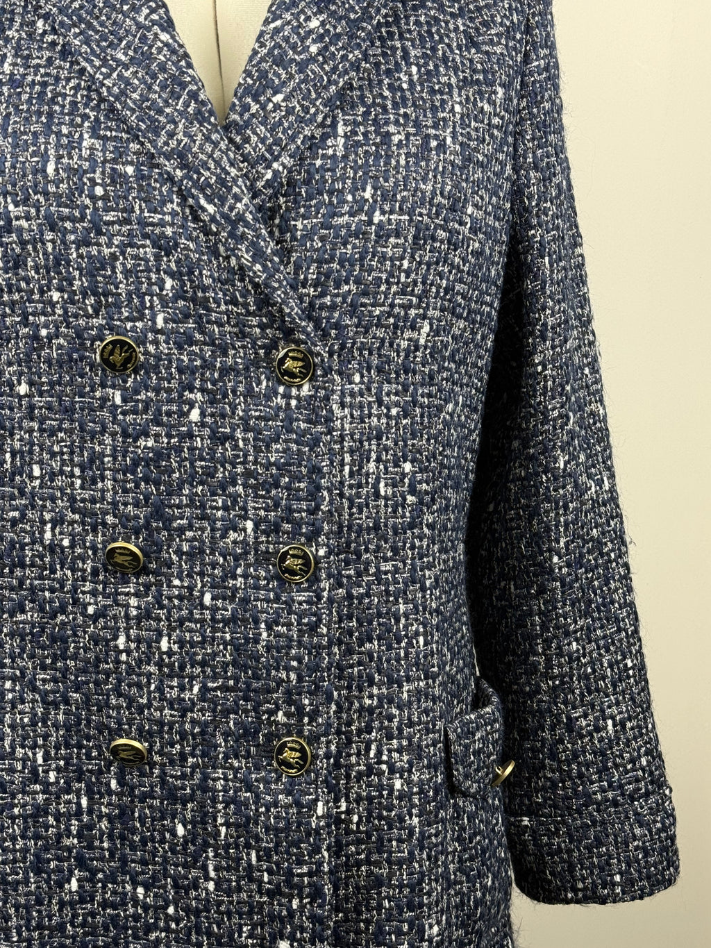 Etro Tweed Coat – Blue – Size 40 DE (44 IT)