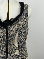 Alexander McQueen Vintage Bestickte Weste – Schwarz/Beige – Gr. 40 DE (44 IT)