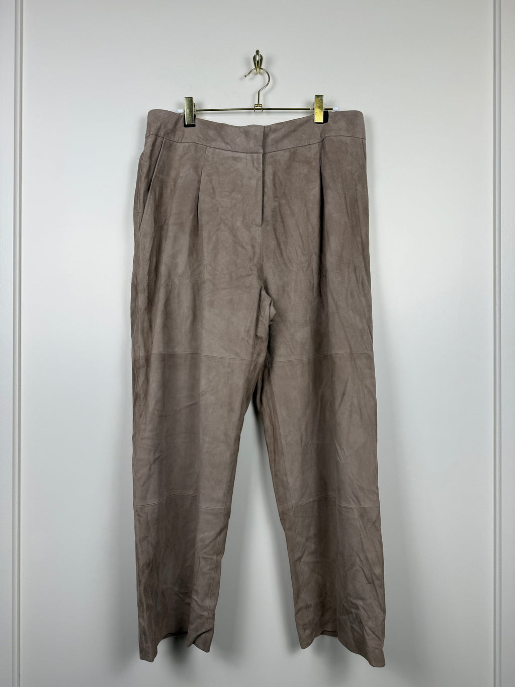 Iris von Arnim Leather Pants Grey & Taupe Sz. 42 DE