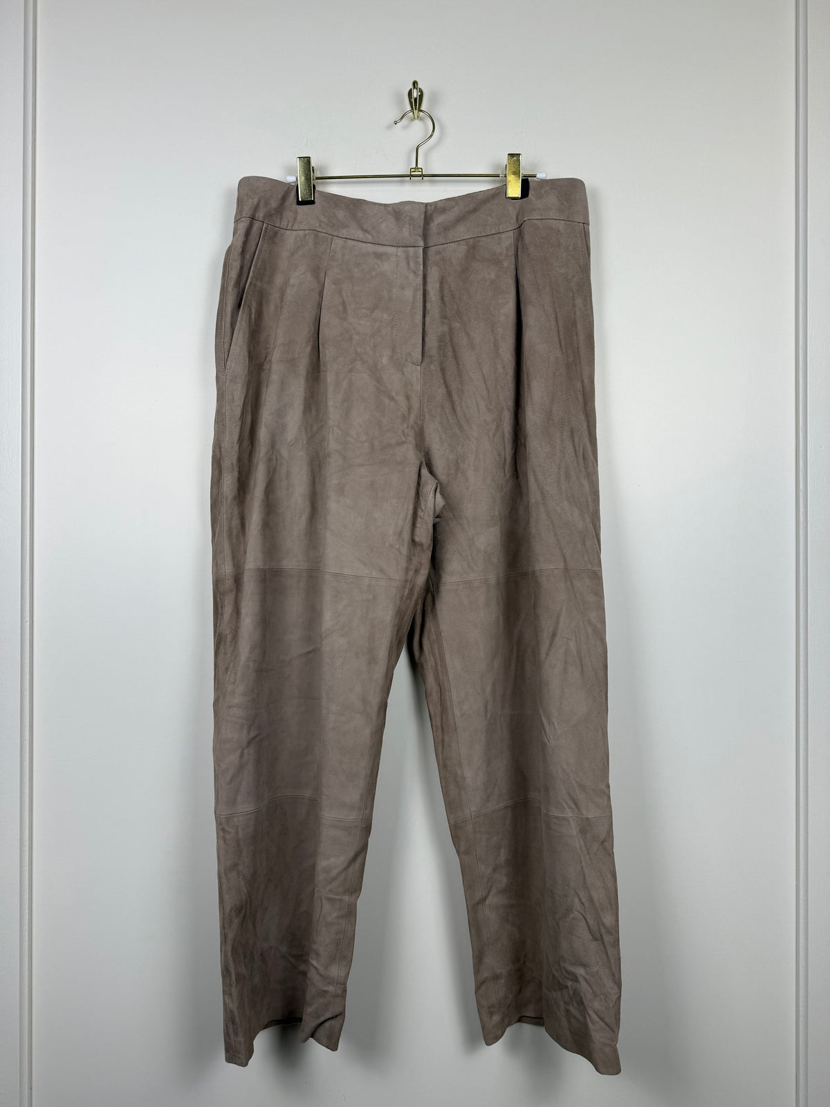 Iris von Arnim Leather Pants Grey & Taupe Sz. 42 DE