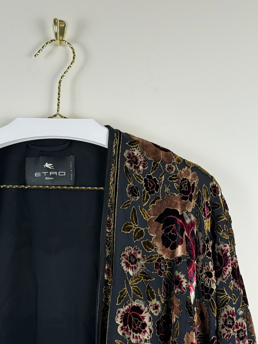 Etro Mantel mit floralen Samt-Details – Multicolor – Gr. 40 DE (44 IT)