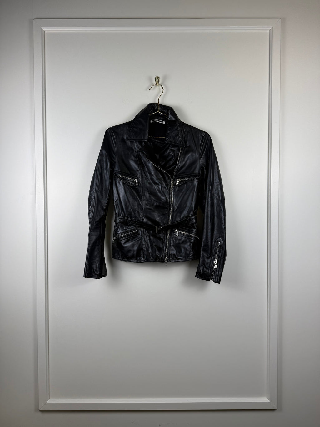 Jil Sander Lederjacke – Schwarz – Gr. 34 DE