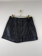 Maje Lammleder-Shorts – Schwarz – Gr. 36 DE (38 FR)