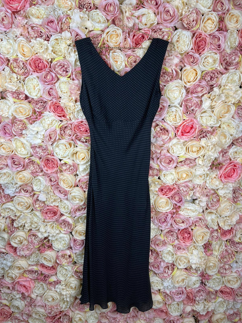 Garnett Hill Dress Black with White Polka Dots Sz. M