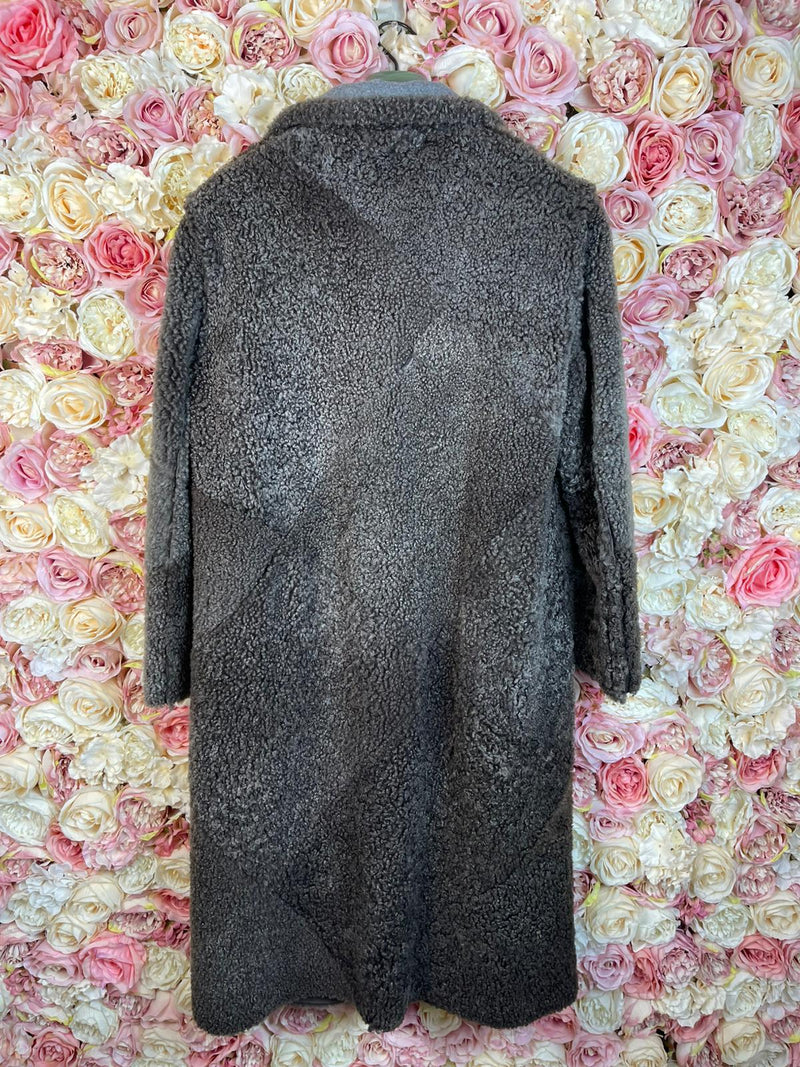 Frauenschuh Reversible Lambskin Coat Dark Taupe Sz. L