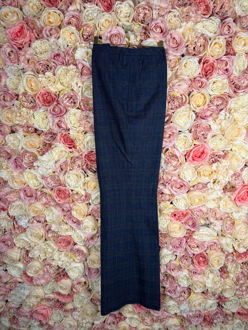 Akris Blue Check Classic Pants