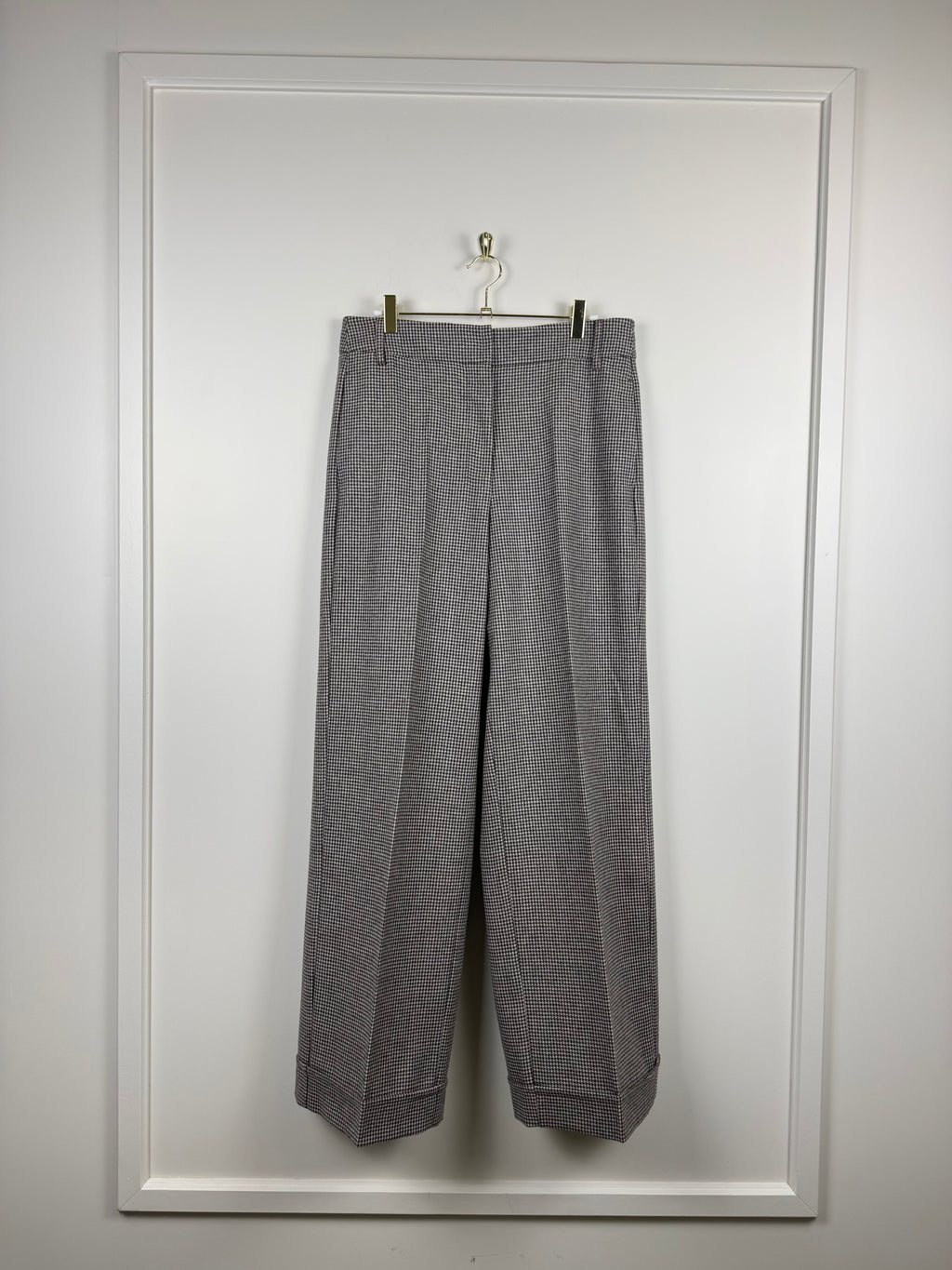 'S Max Mara Hahnentritt-Hose – Braun/Mehrfarbig – Gr. 40 DE