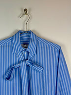 Valentino Oversized Striped Cotton Shirt Light Blue White Sz. 38 DE (42 IT)