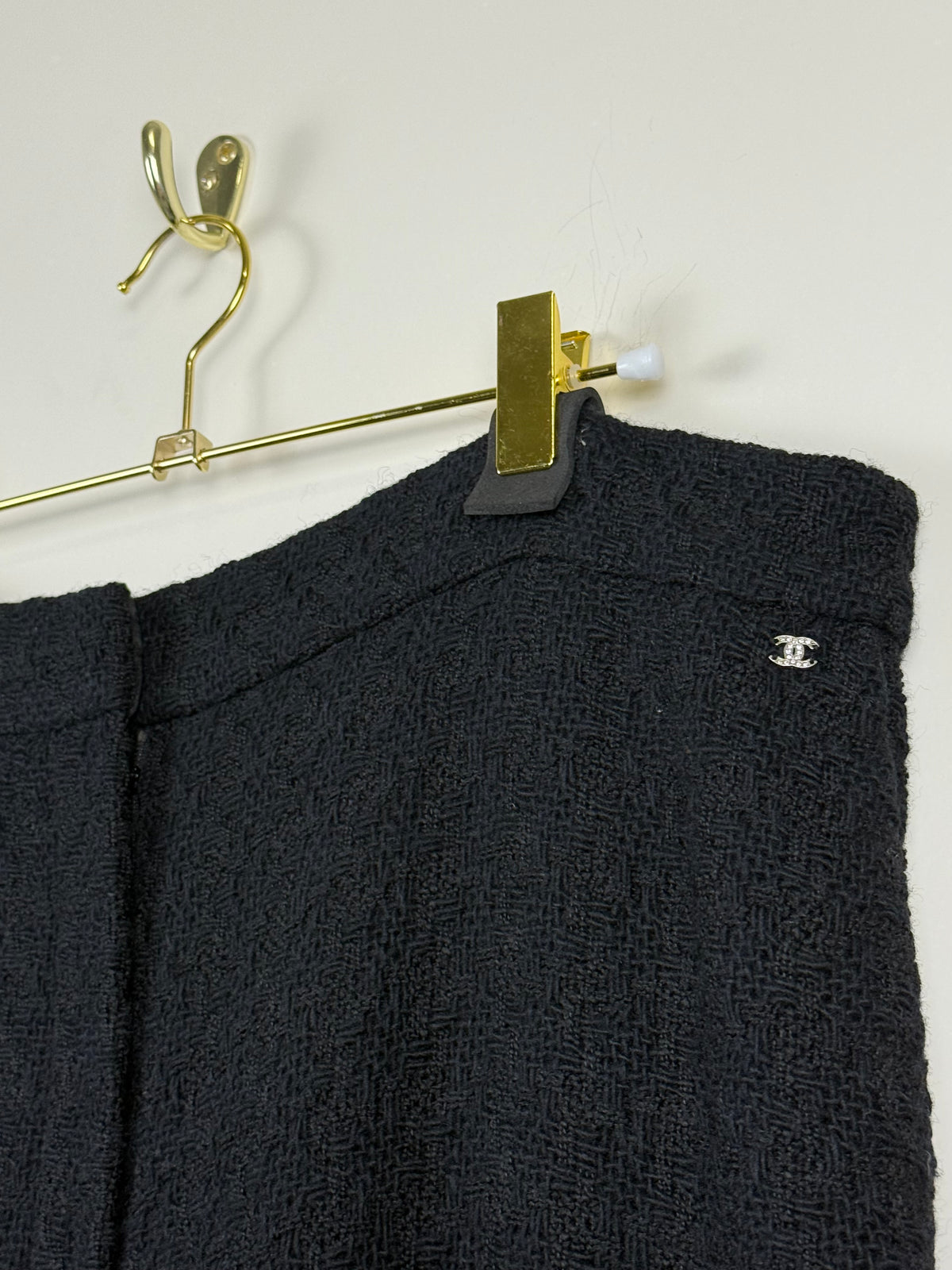 Chanel Tweed Hose – Schwarz – Gr. 46 DE (48 FR)