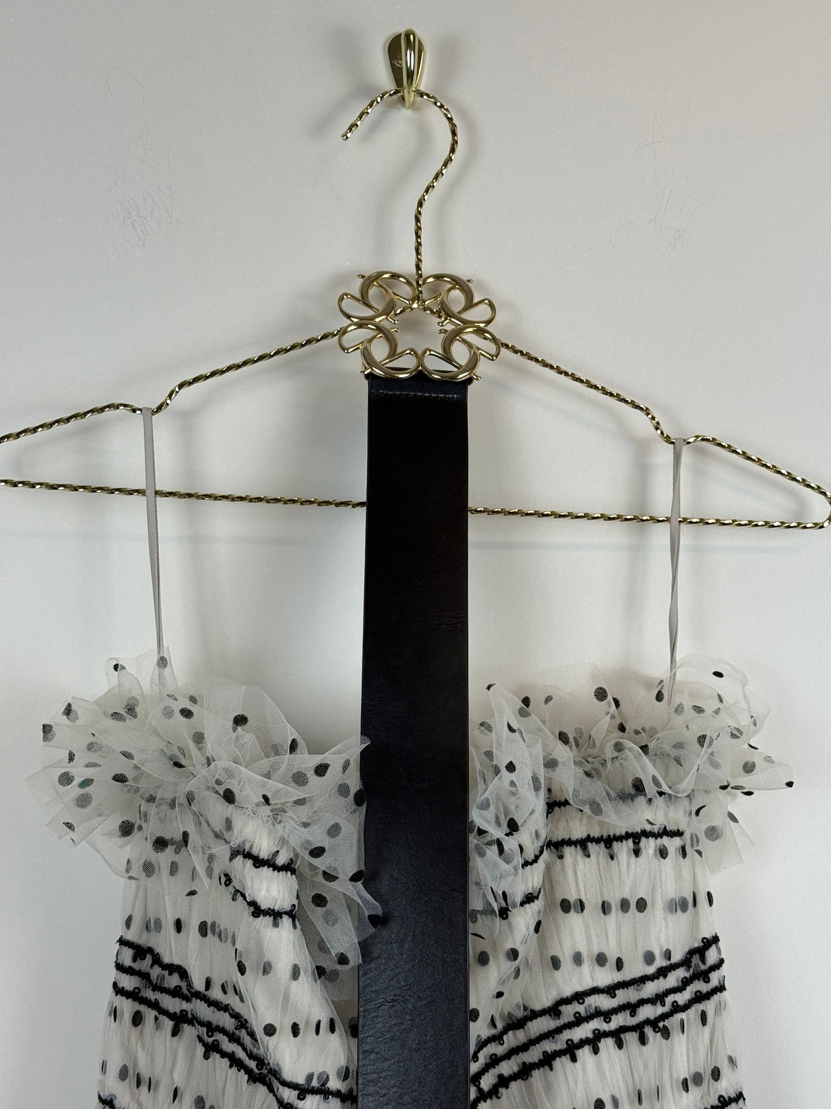 Elie Saab Resort 22 Belted Dress – White/Black – Size 36 DE (38 FR)