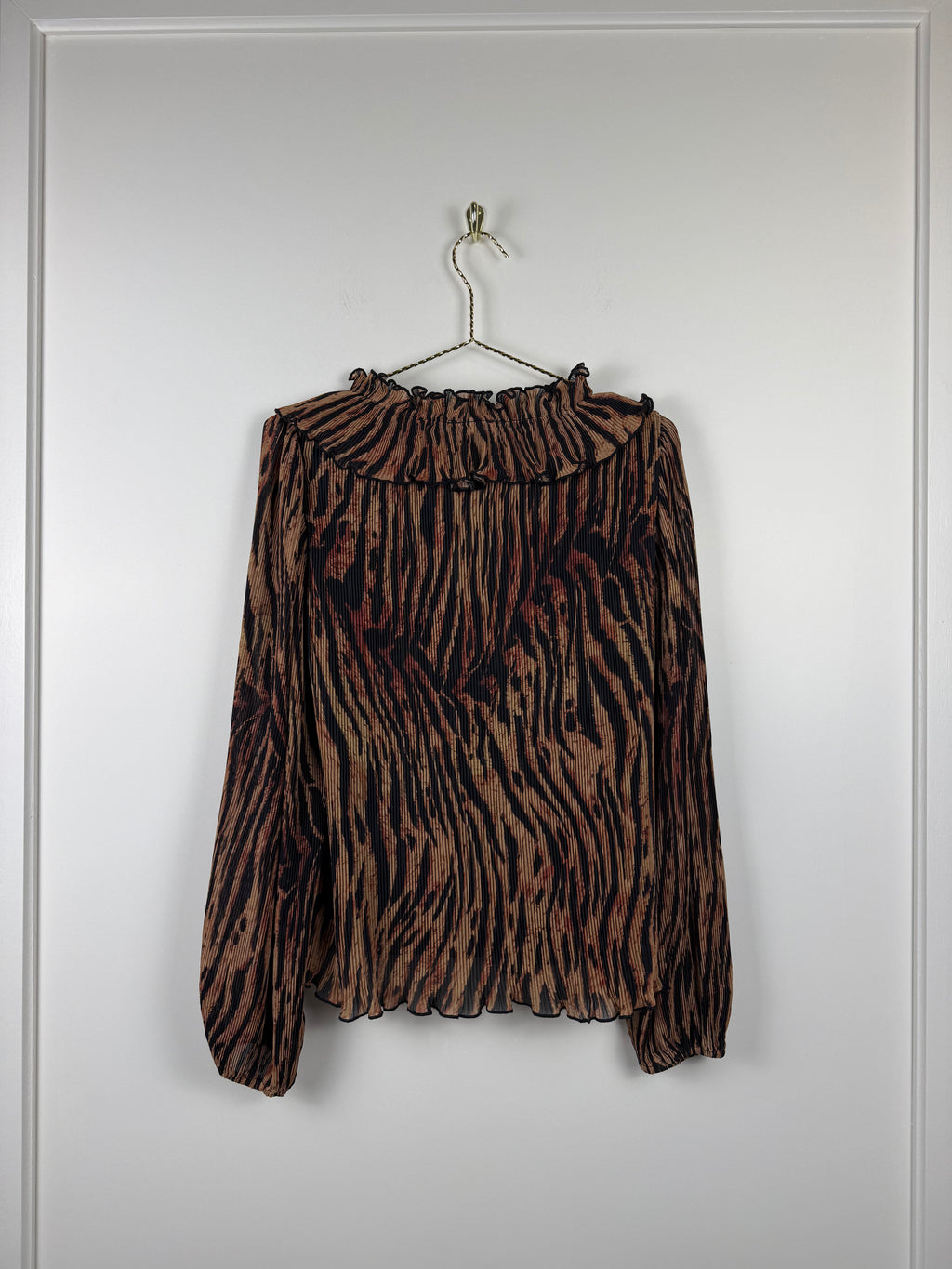 Ganni Bluse mit Tiger-Print – Mehrfarbig – Gr. 40 EU