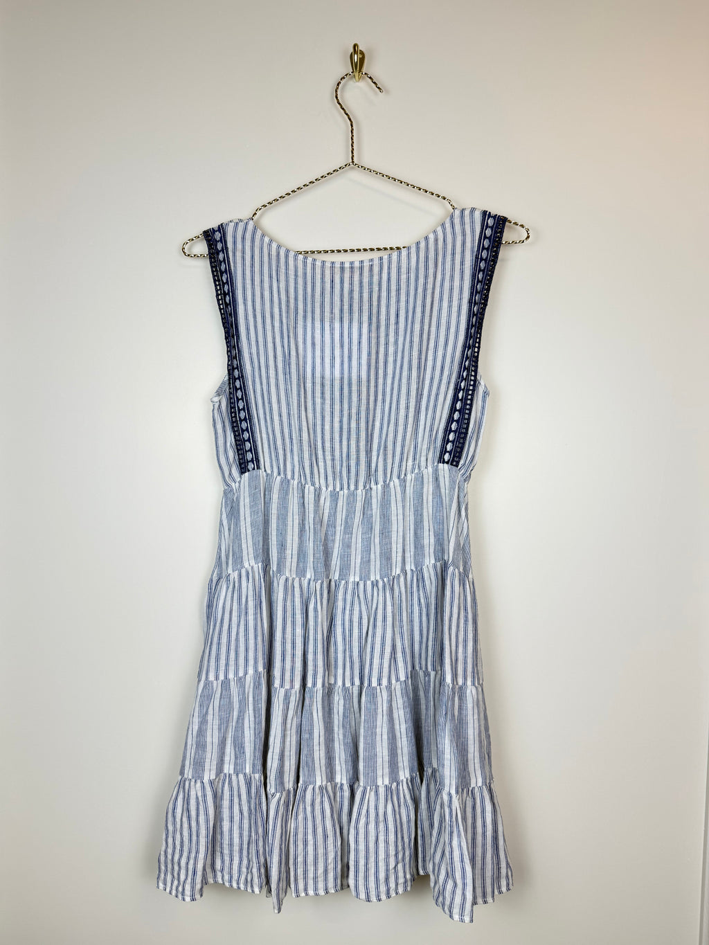 Ermanno Scervino Linen Dress Blue White Sz. XS