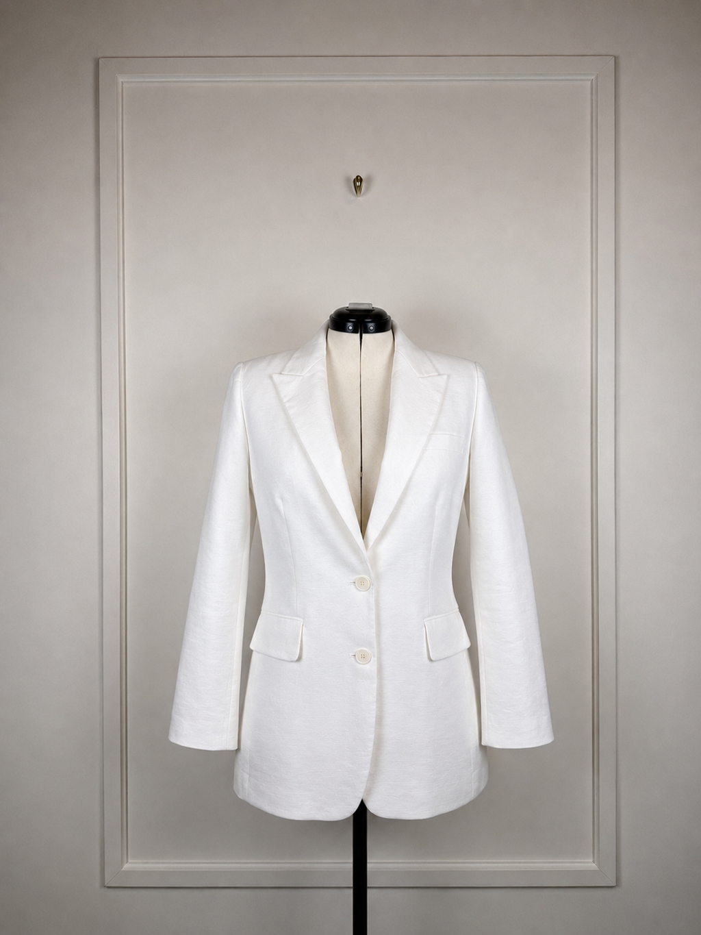Sly010 Cotton Linen Blazer White Sz. 42 DE (44 FR)