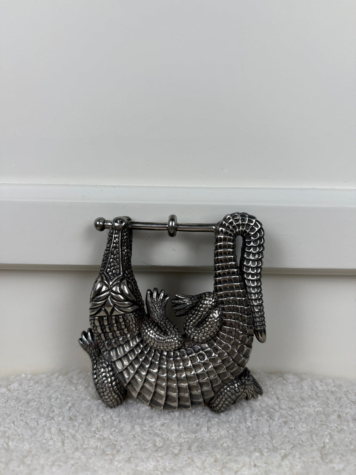 Barry Kieselstein-Cord Vintage Krokodil Gürtelschnalle – 925 Silber – ca. 1988
