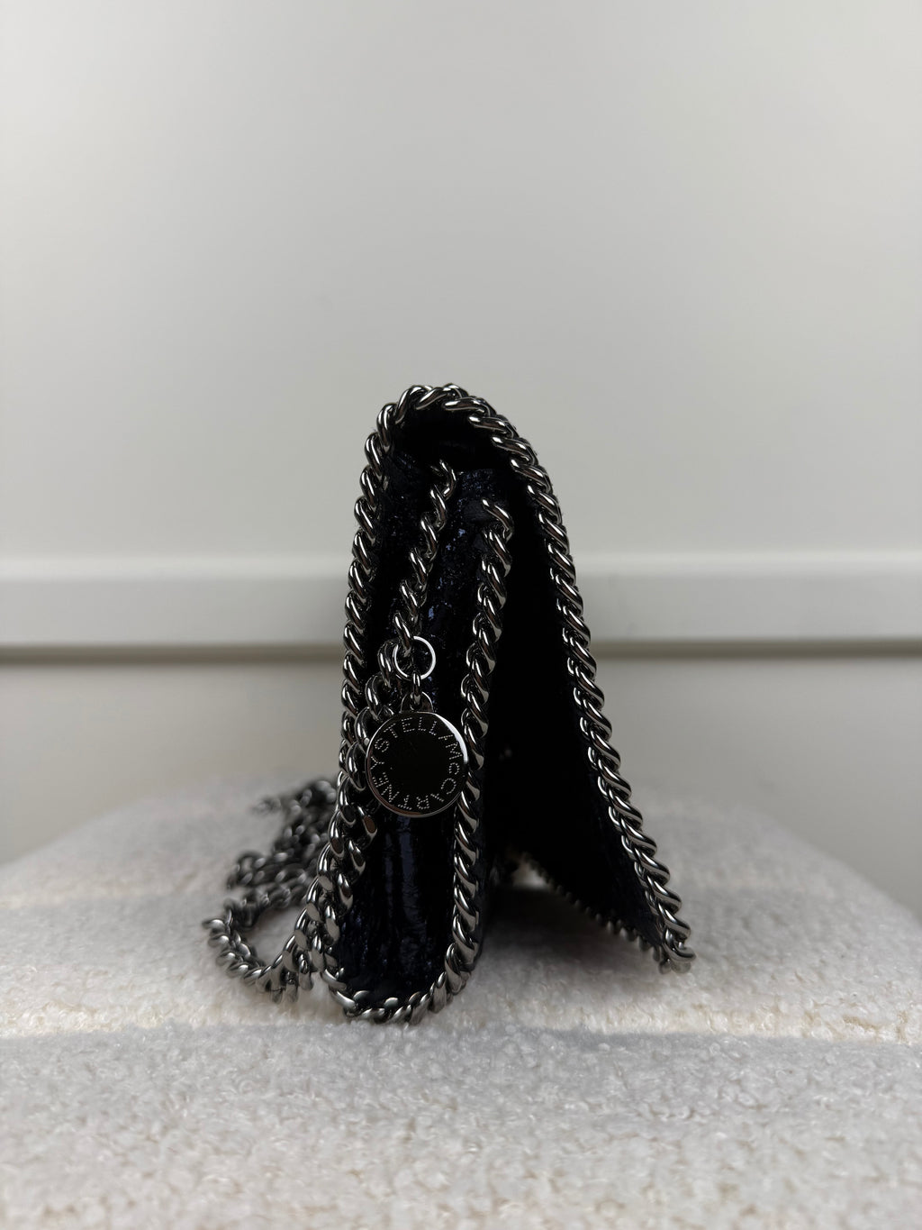 Stella McCartney Falabella Tasche Klein – Dunkelblau/Silber