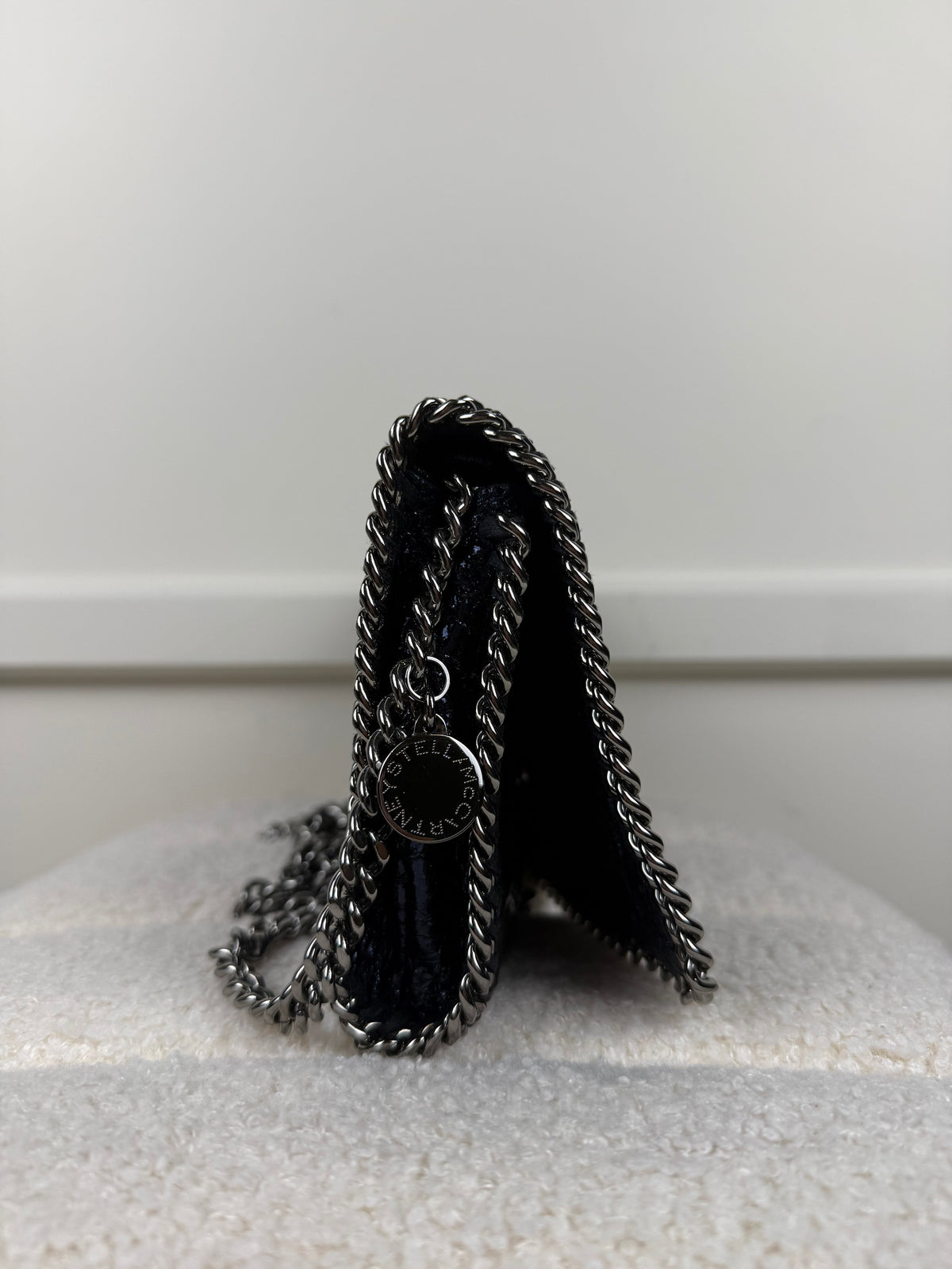 Stella McCartney Falabella Tasche Klein – Dunkelblau/Silber