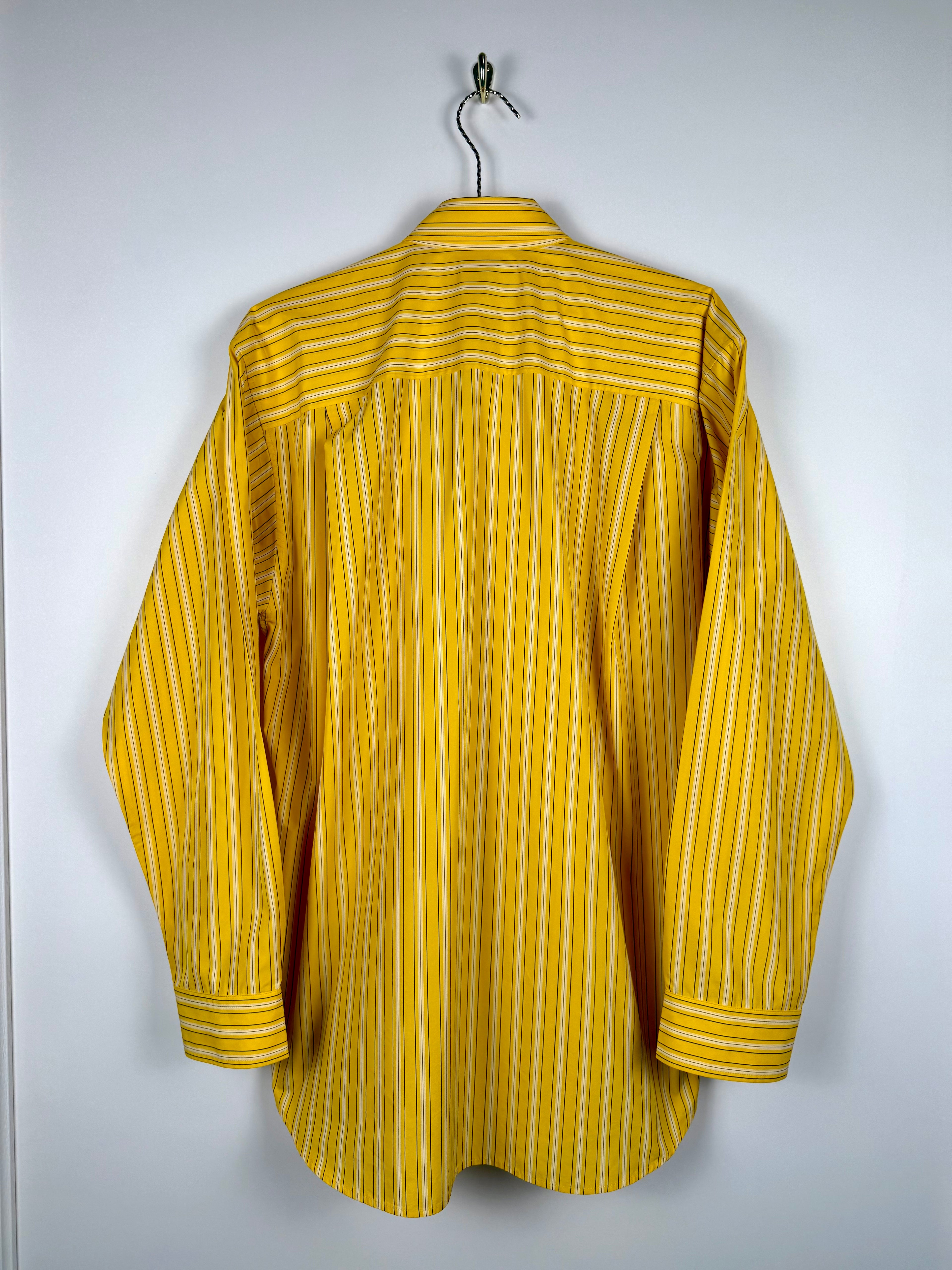 Balenciaga Striped Oversized Cotton Shirt Yellow Sz. 34 DE (36 FR)