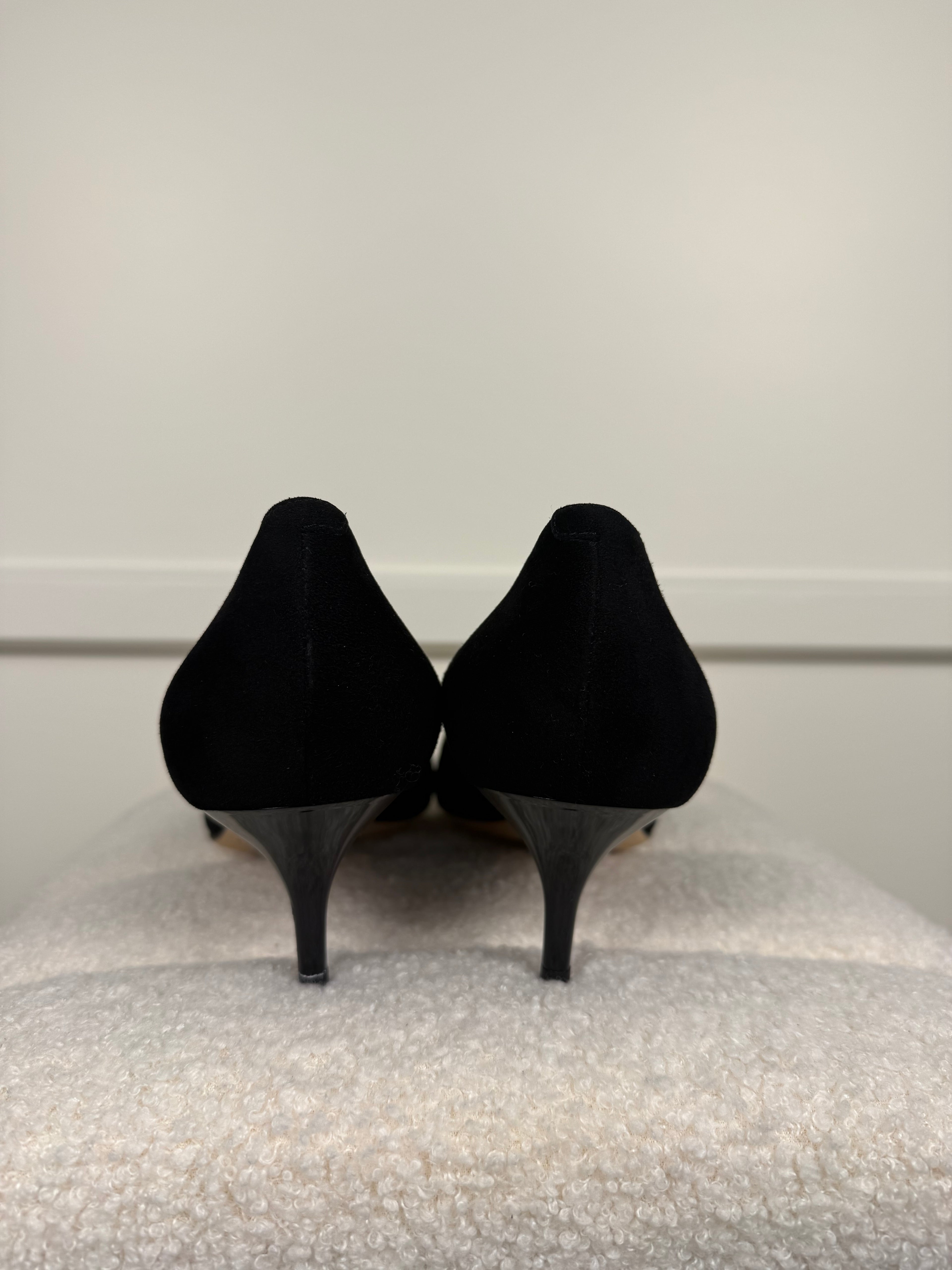 Jimmy Choo Suede Heels Black Sz. 39 EU