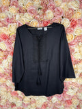 Van Laack Linen Blouse Black Sz. 42 DE