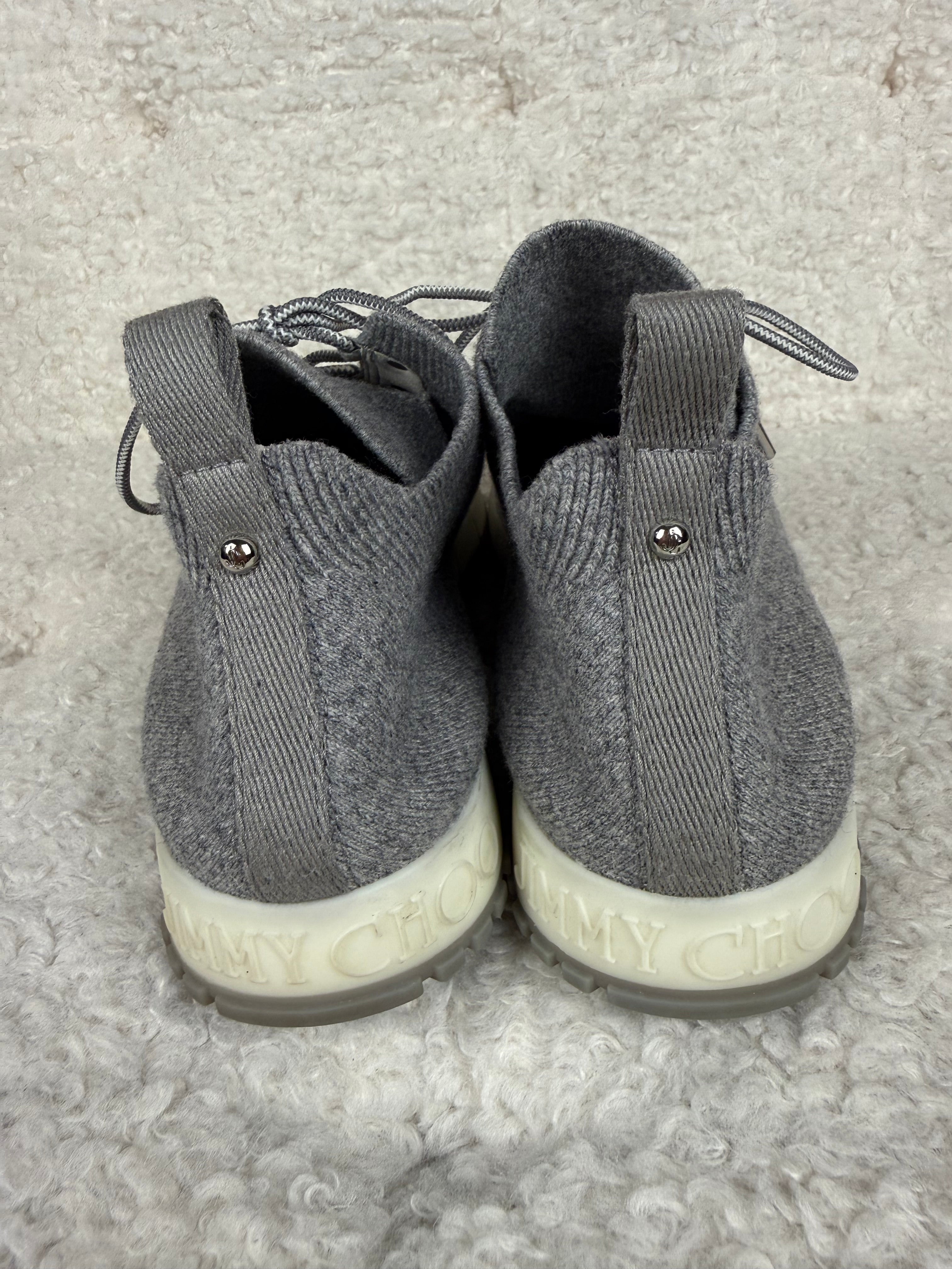 Jimmy Choo Ash Cashmere Knit Sneakers Grey Sz. 39 EU