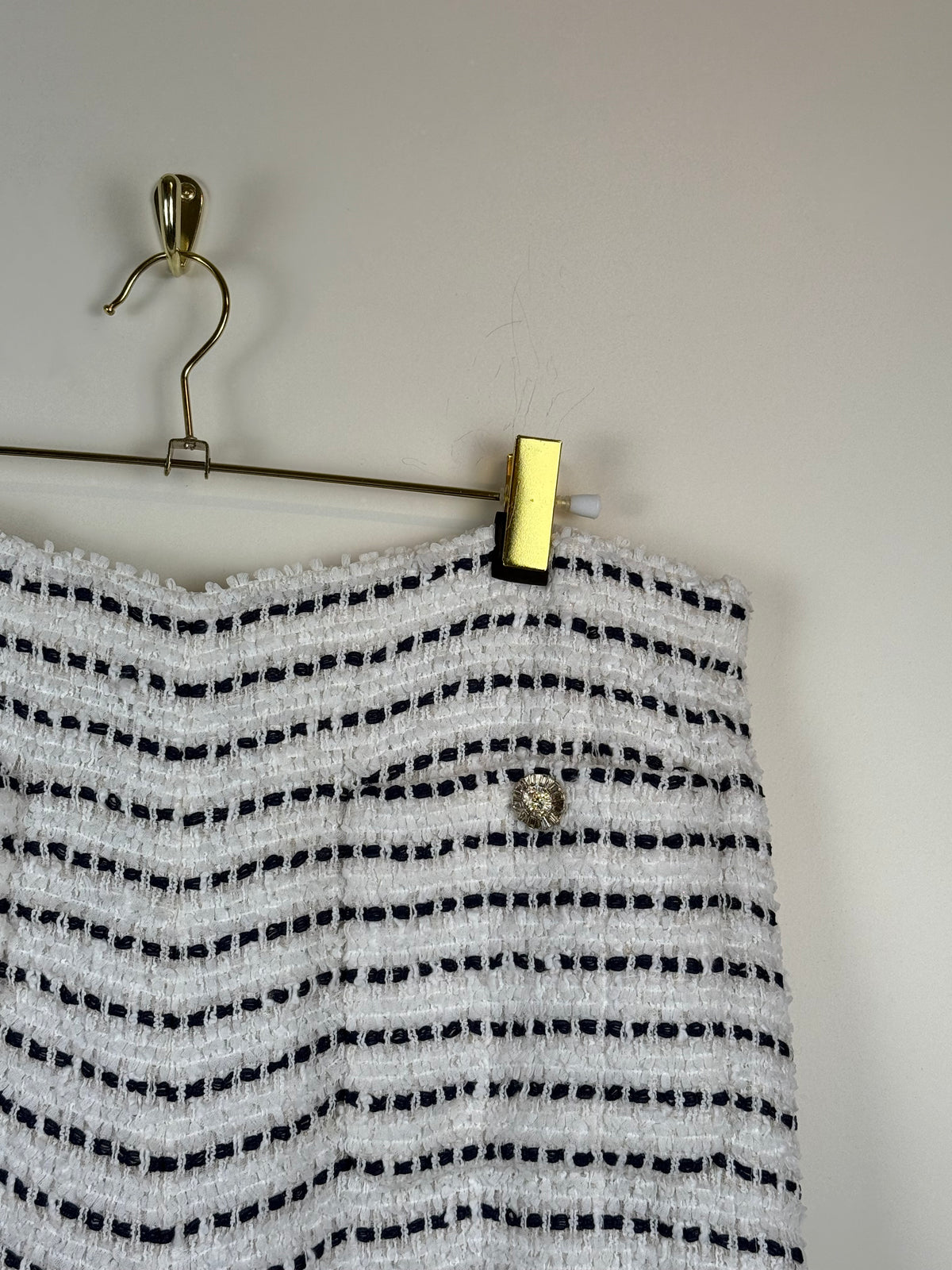Chanel S23 Tweed Pants White Blue Sz. 42 DE (44 FR)