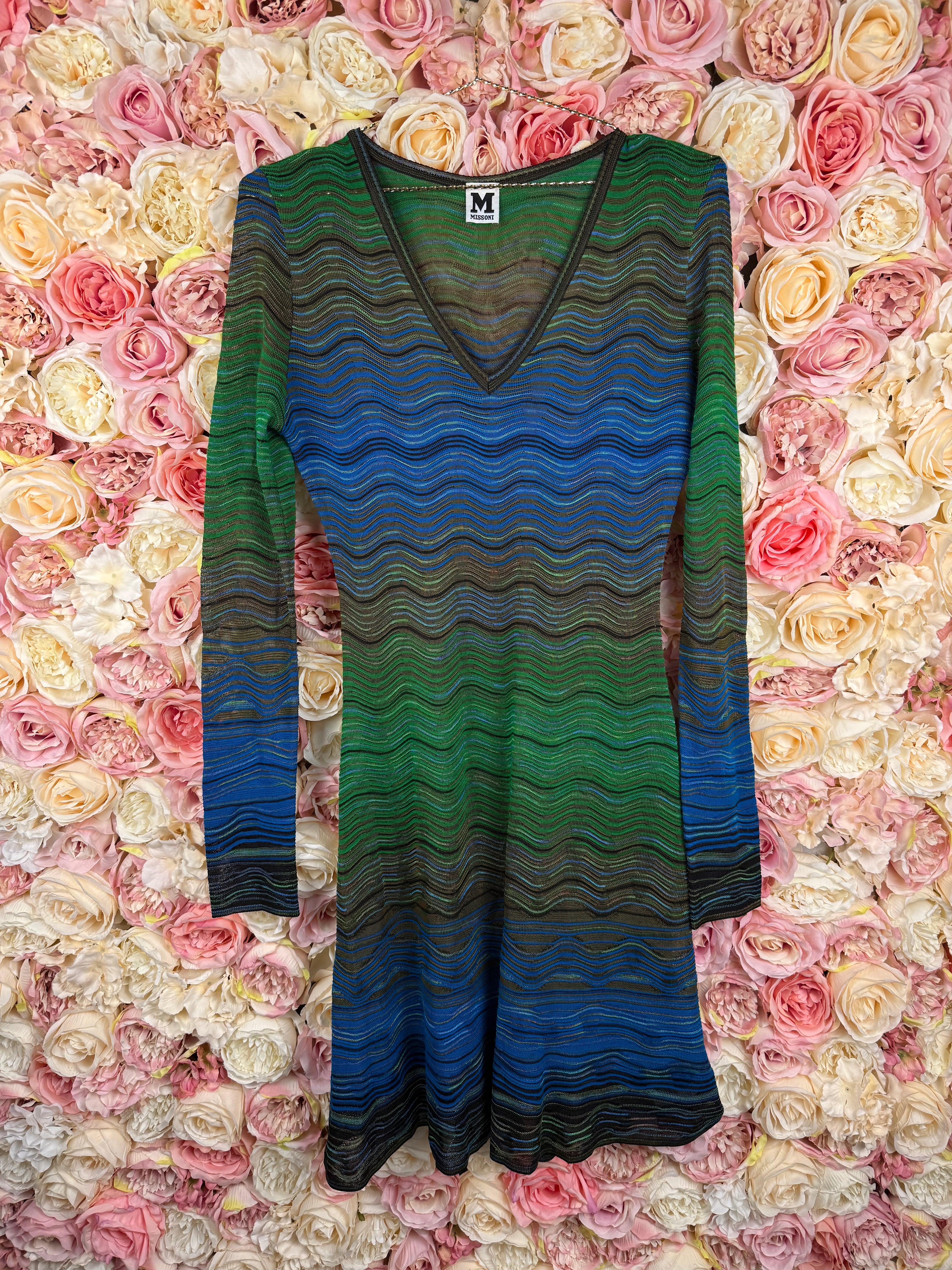 M Missoni Dress Green Blue Multi Sz. 36 DE