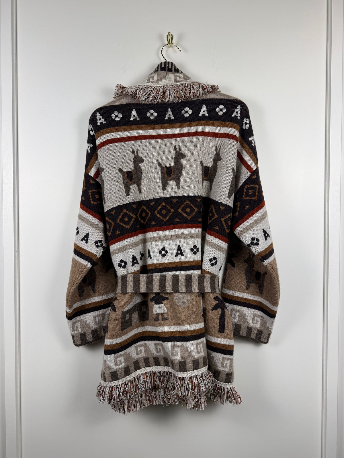 Alanui Cardigan im Ethno-Look – Braun/Multicolor – Gr. L