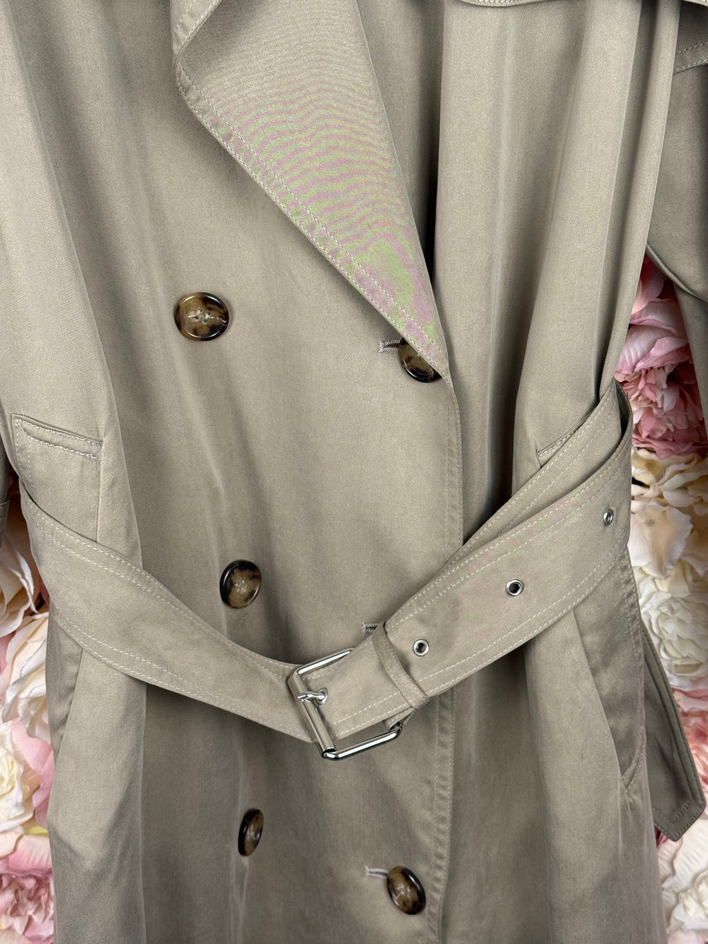 Faith Connexion Thin Trench Coat Green Sz. M