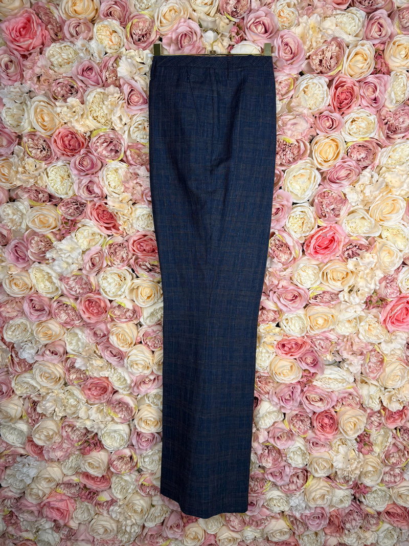 Akris Blue Check Classic Pants