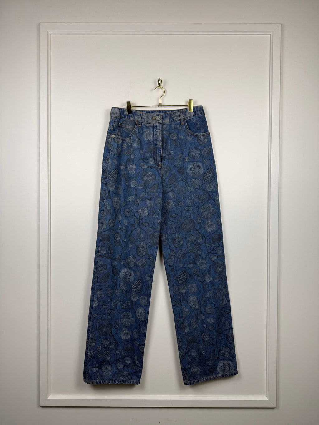 Chanel Floral Jeans 2021 Blue Sz. 38 DE
