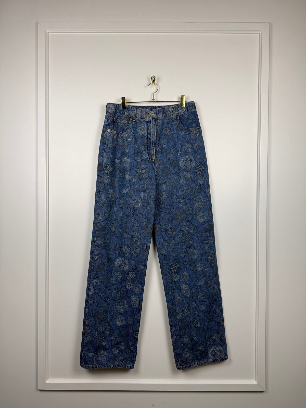 Chanel Floral Jeans 2021 Blue Sz. 38 DE