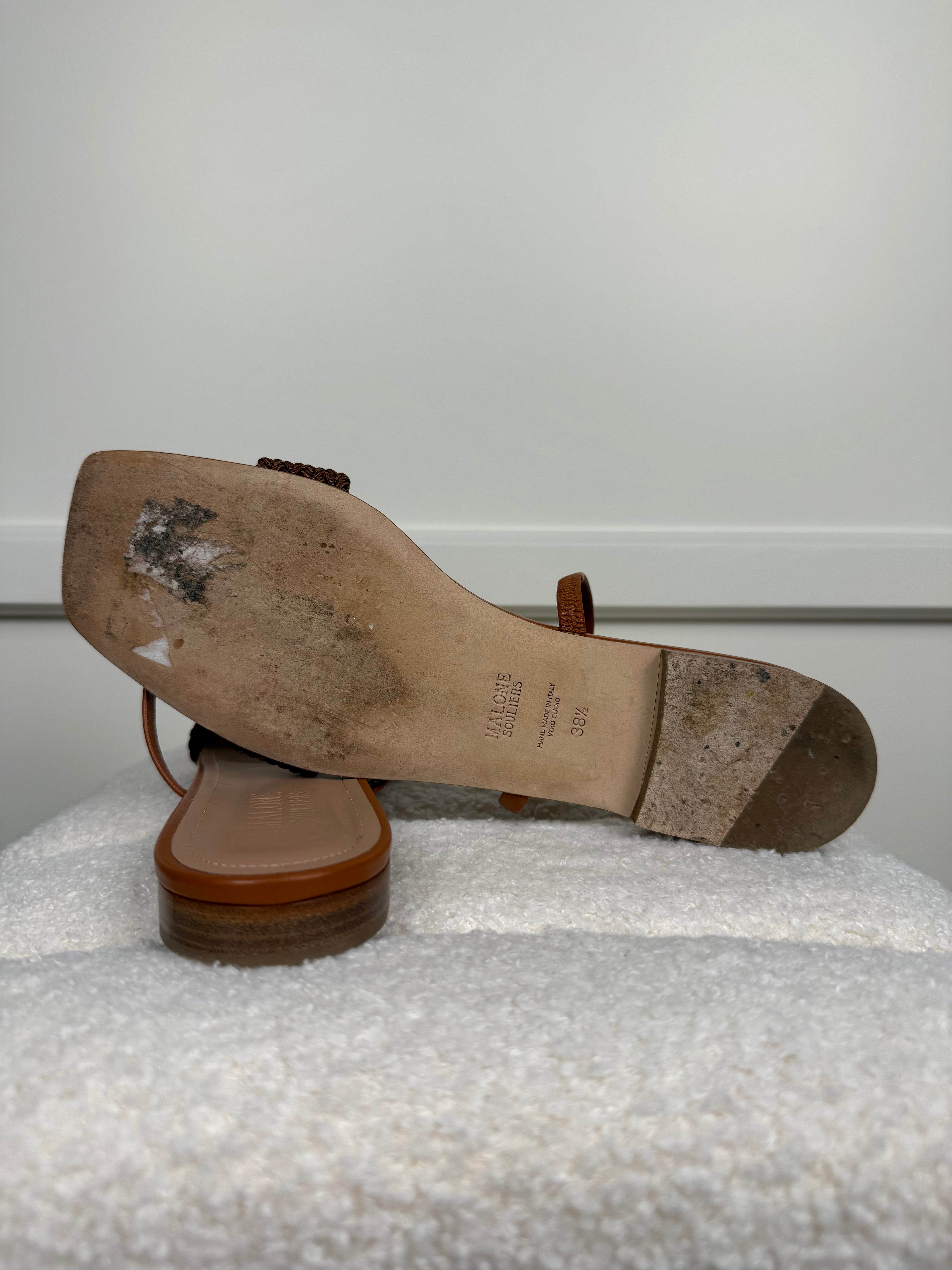 Malone Souliers Sandals Cognac Sz. 38.5 EU