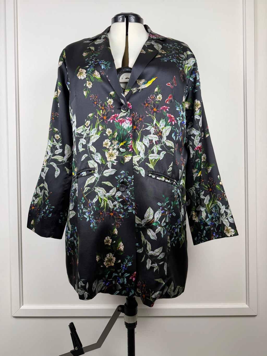 Johnny Was Blazer mit Blumenmuster – Petrol – Gr. L