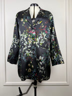 Johnny Was Blazer mit Blumenmuster – Petrol – Gr. L