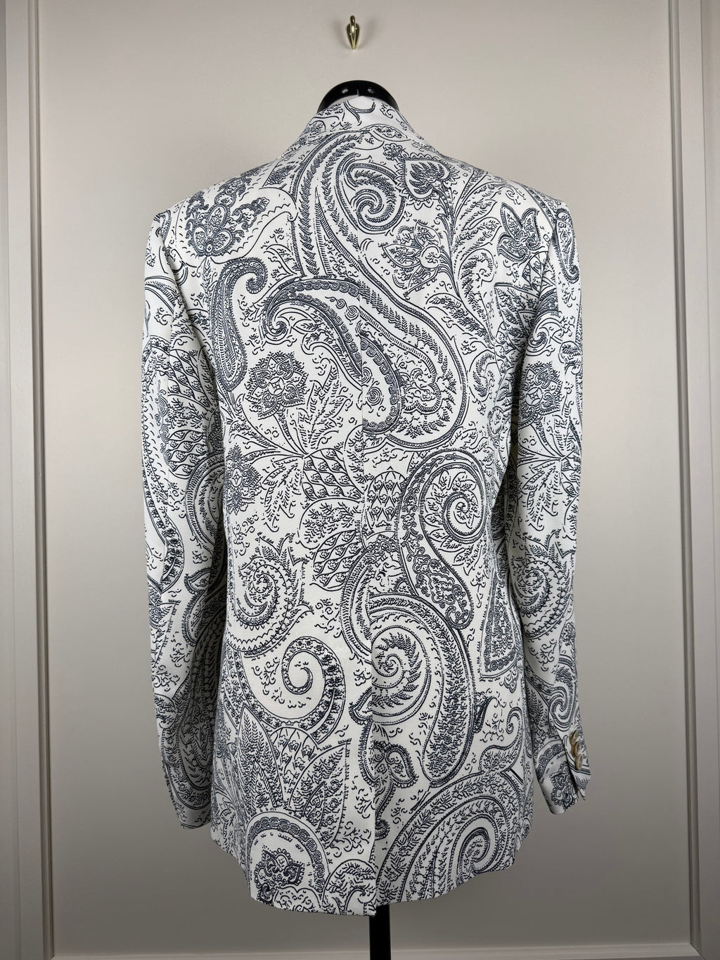 Etro Blazer Paisley Print White Dark Blue Sz. 38 DE & 34 DE