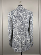 Etro Blazer Paisley Print White Dark Blue Sz. 38 DE & 34 DE