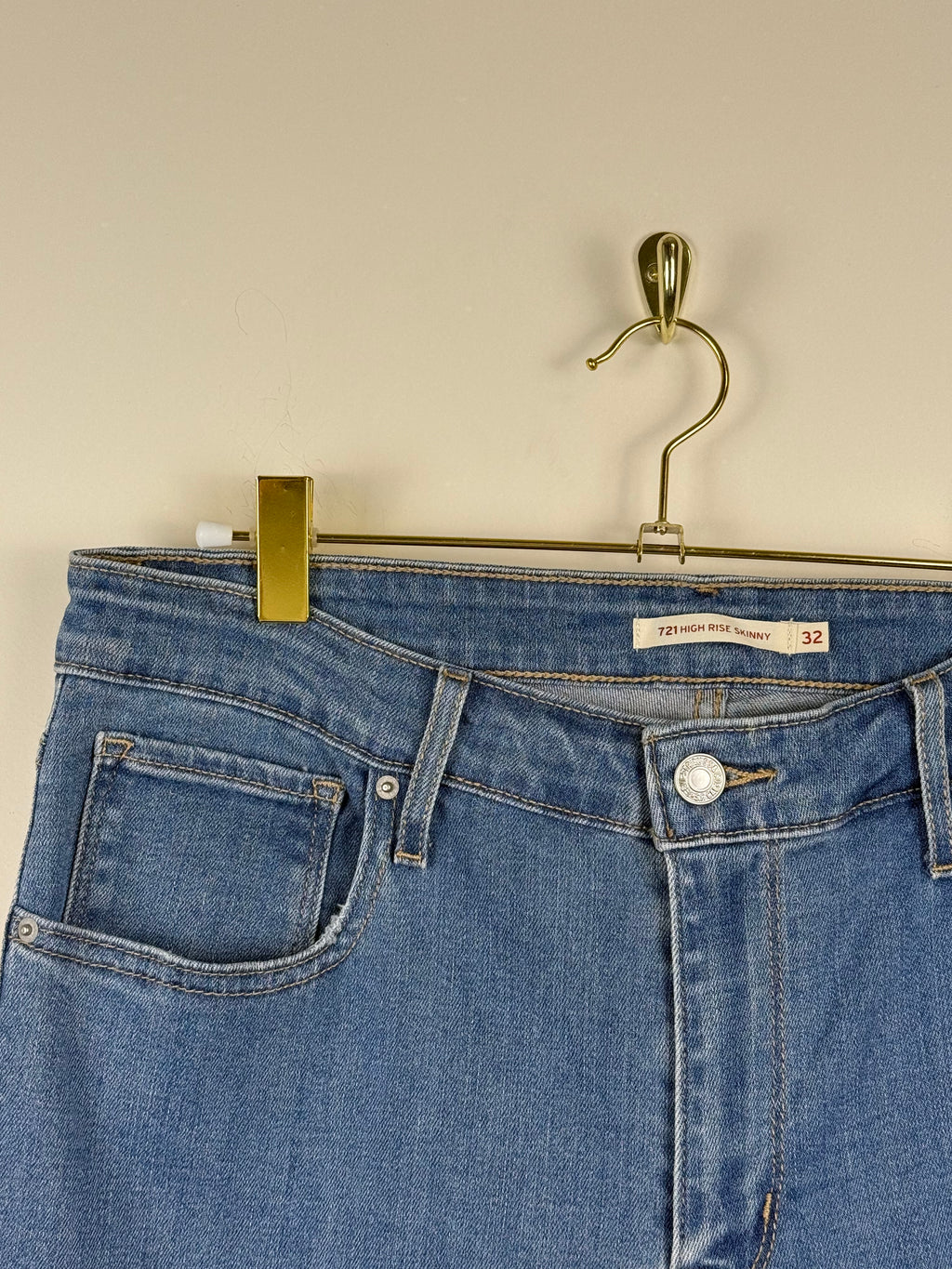 Levi's 721 High Rise Skinny Jeans Light Blue Sz. 32