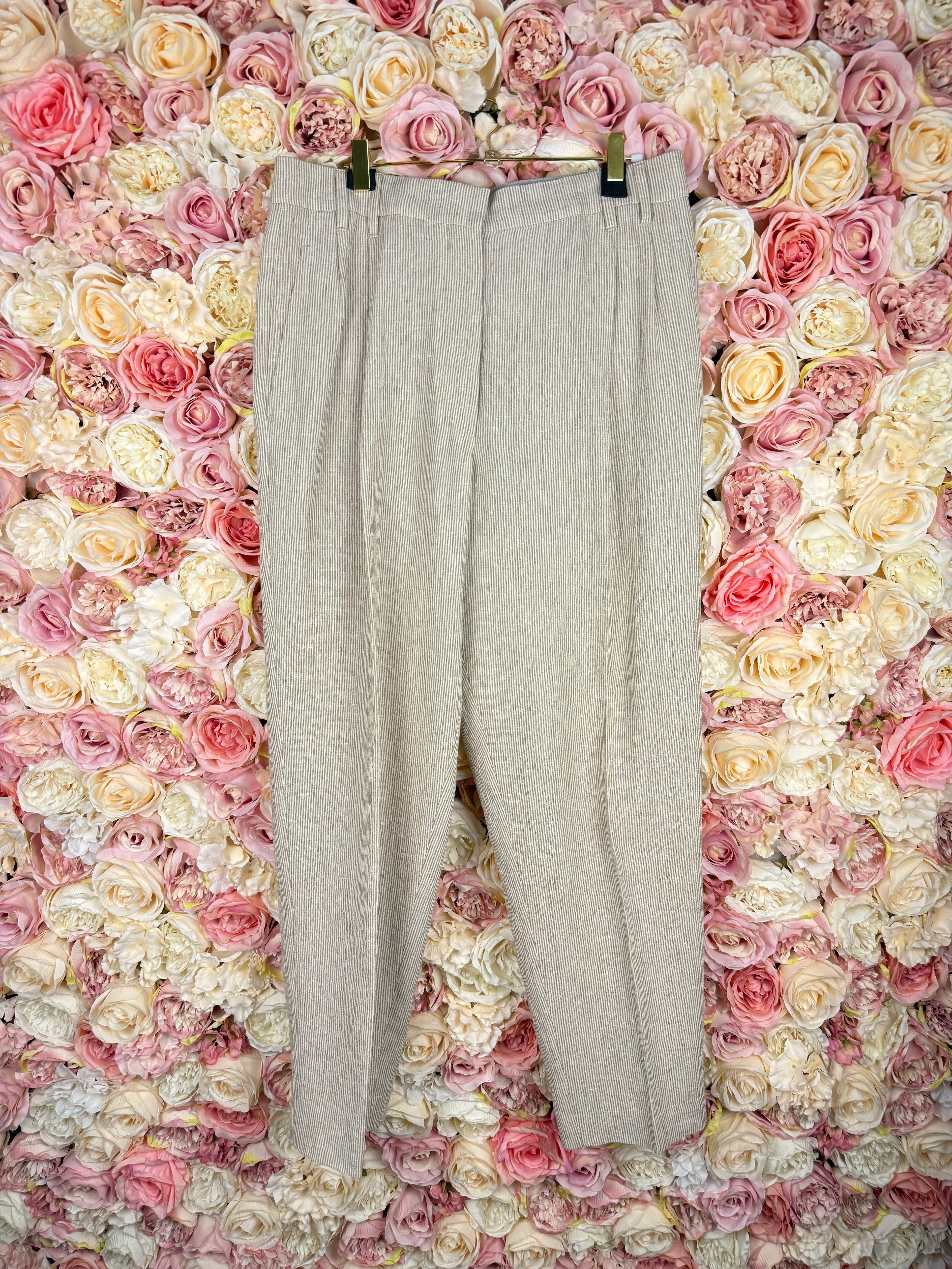 Brunello Cucinelli Linen Pants Beige White Sz. 42 DE (46 IT)