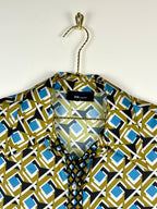 BSB Collection Blouse Green Multi with Feathers Sz. L