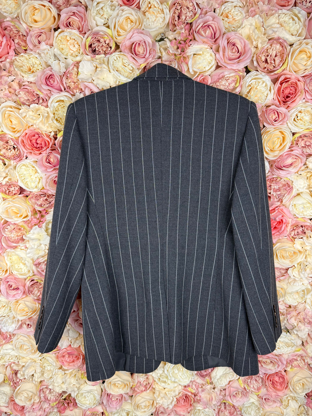 Brunello Cucinelli Striped Wool Blazer Grey White Sz. 40 DE (44 IT)