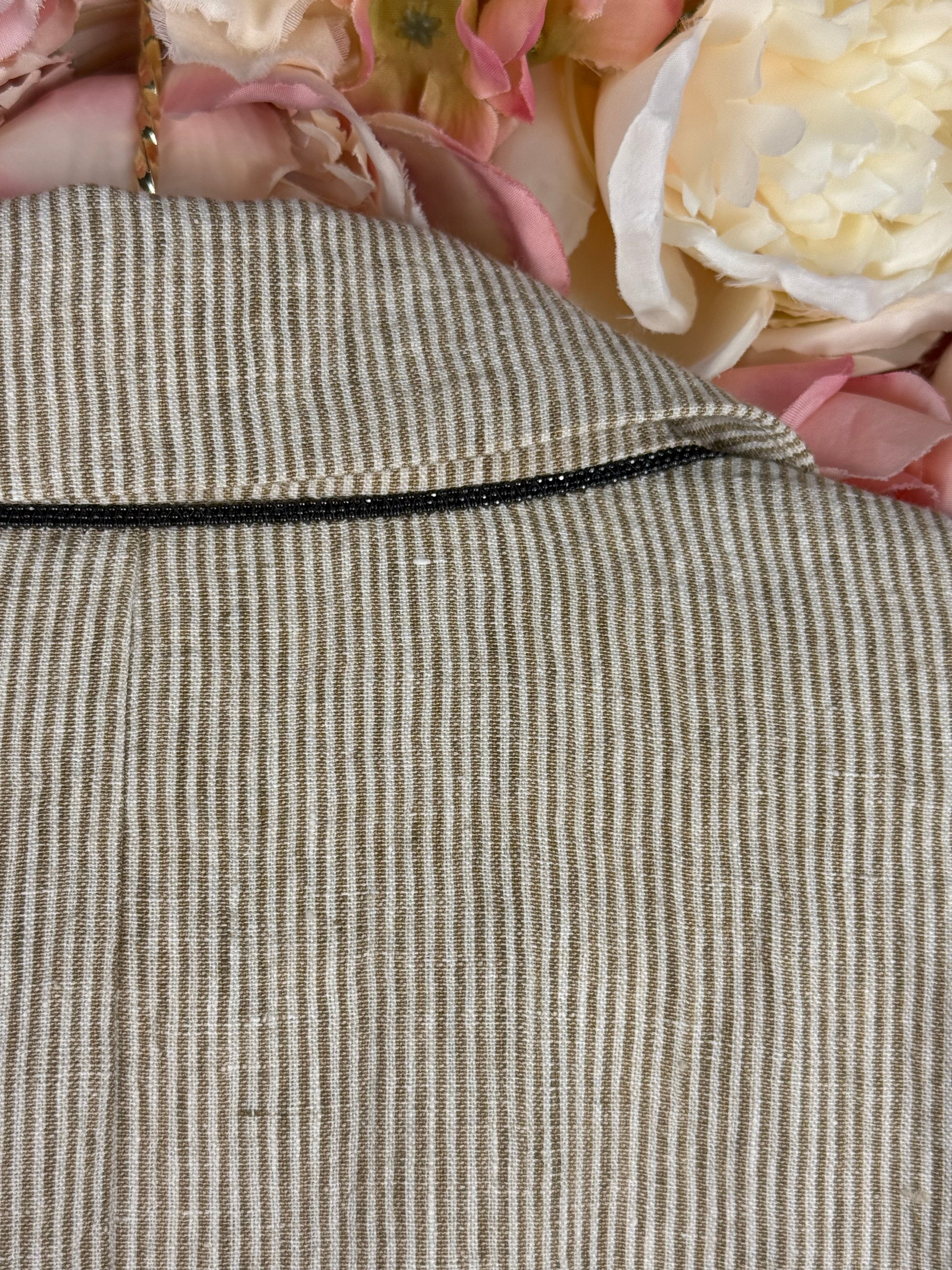 Brunello Cucinelli Linen Blazer Beige White Sz. 40 DE (44 IT)
