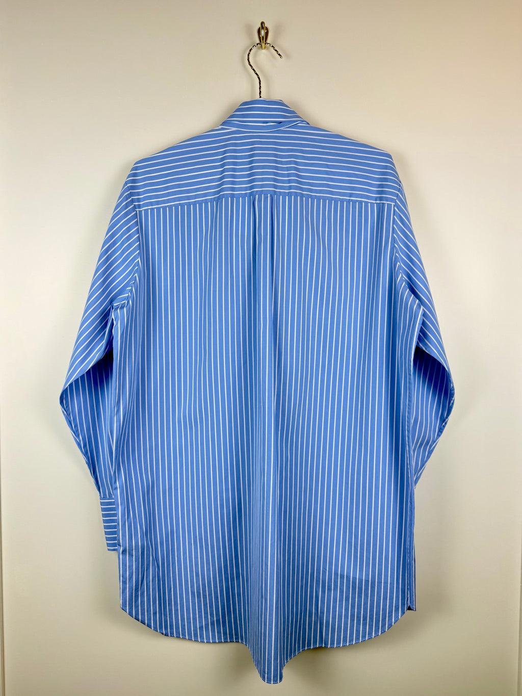 Valentino Oversized Striped Cotton Shirt Light Blue White Sz. 38 DE (42 IT)