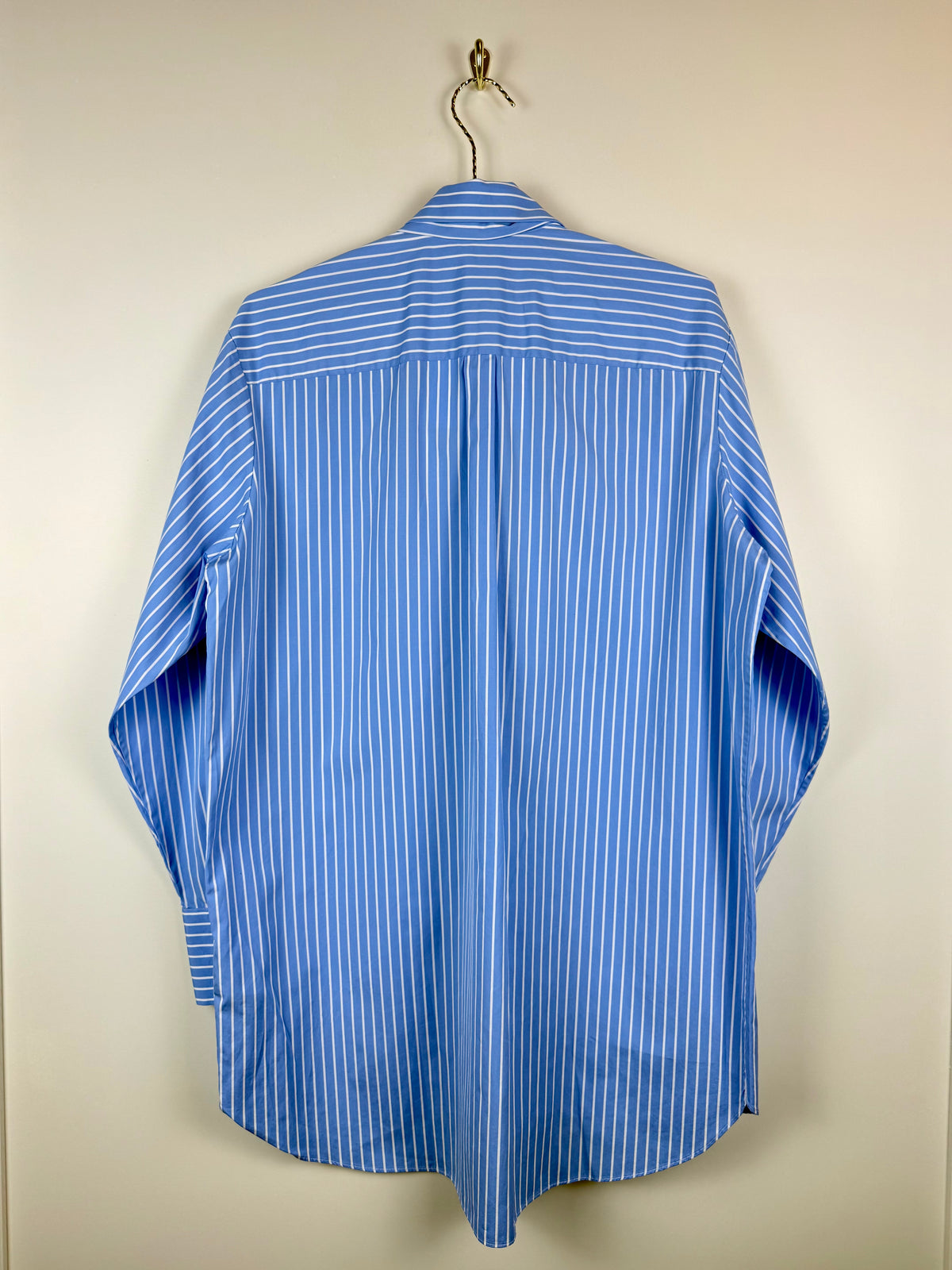 Valentino Oversized Striped Cotton Shirt Light Blue White Sz. 38 DE (42 IT)