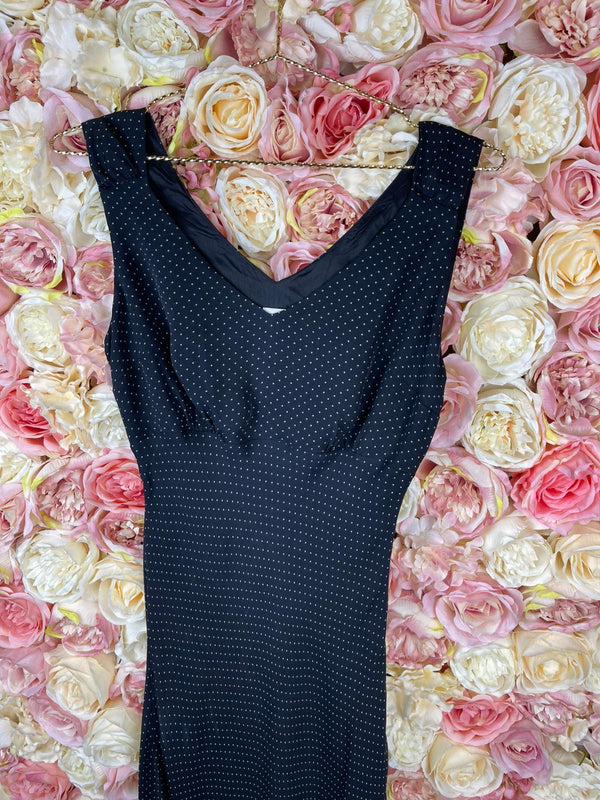 Garnett Hill Dress Black with White Polka Dots Sz. M