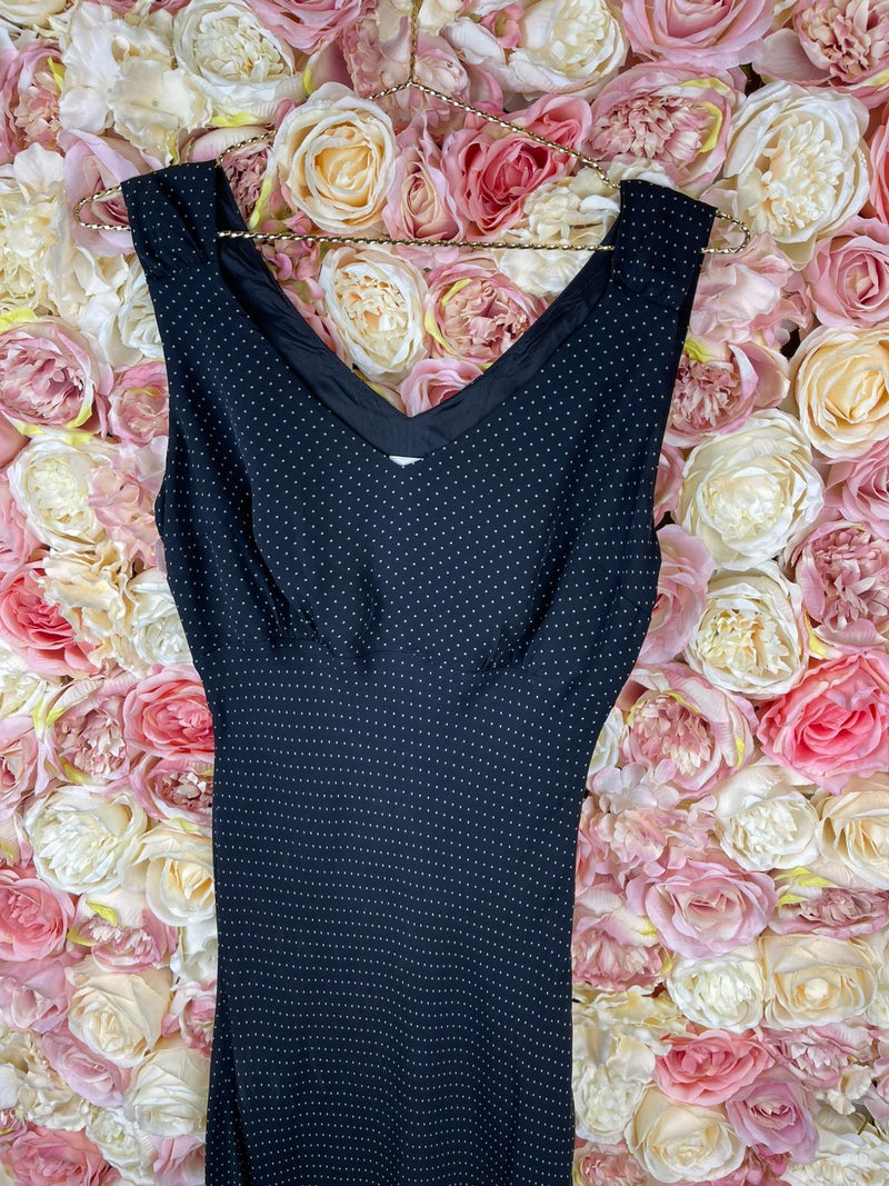 Garnett Hill Dress Black with White Polka Dots Sz. M