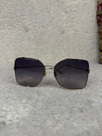 Gucci Metal Frame Sunglasses Gold Grey
