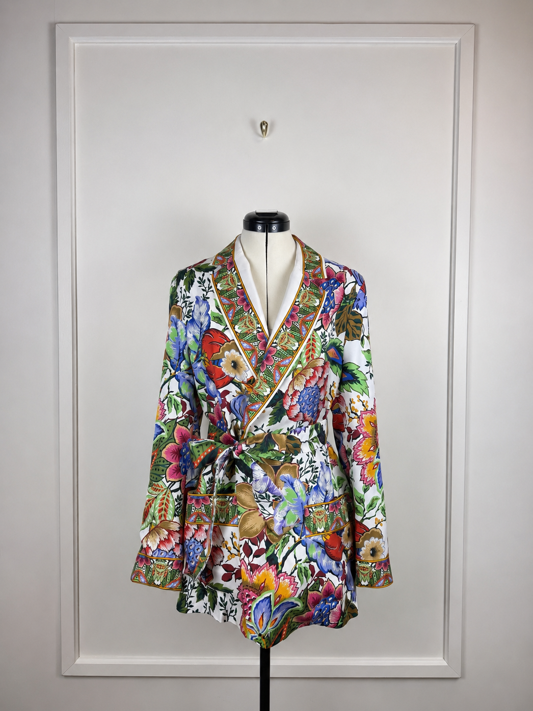 Etro Silk Jacket with Belt Multi Sz. 34 DE (38 IT) oversized