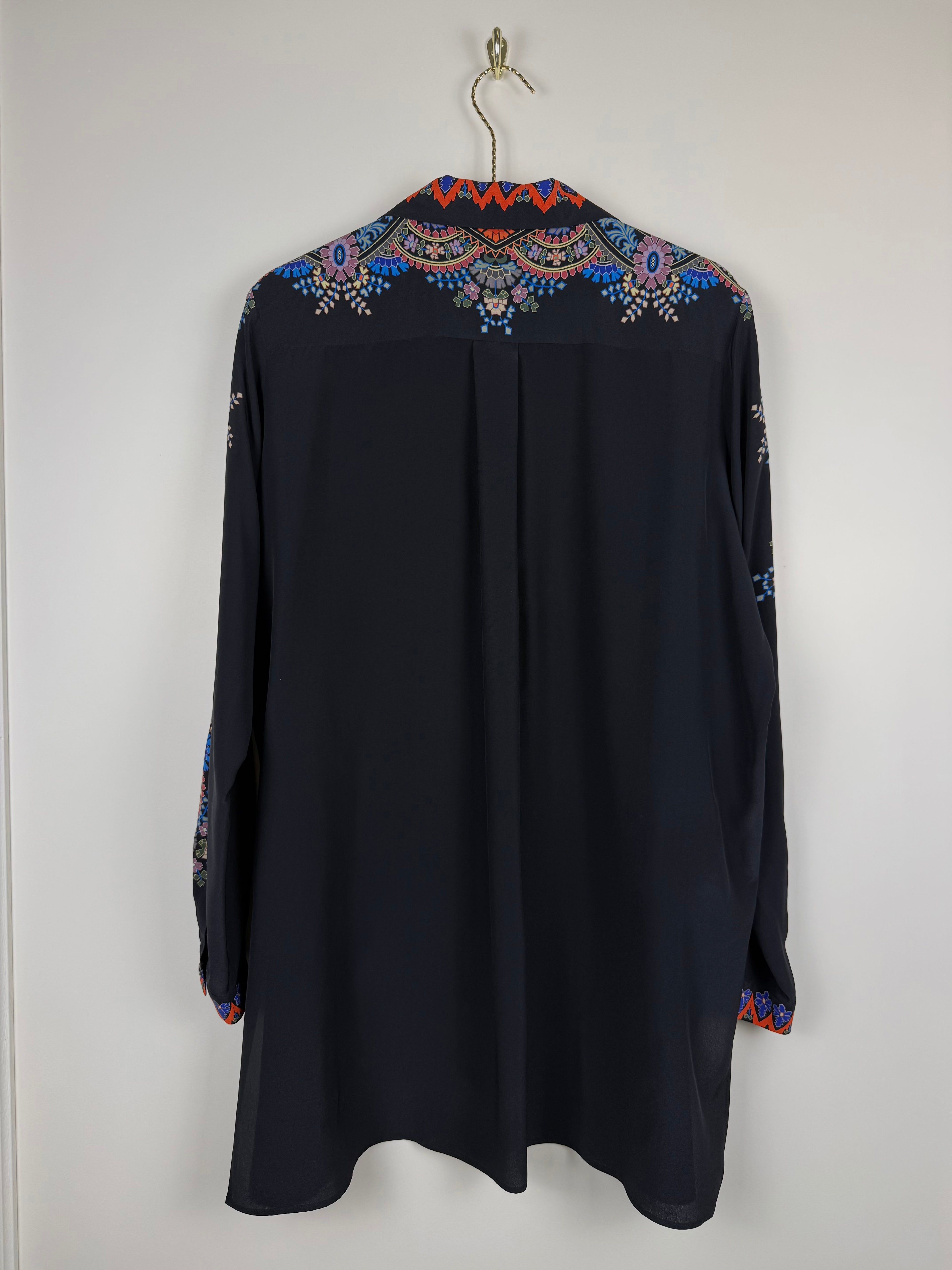 Etro Silk Shirt Black Multi Sz. 44 DE (48 IT)