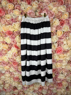 Piq Striped Skirt Black White Sz. S